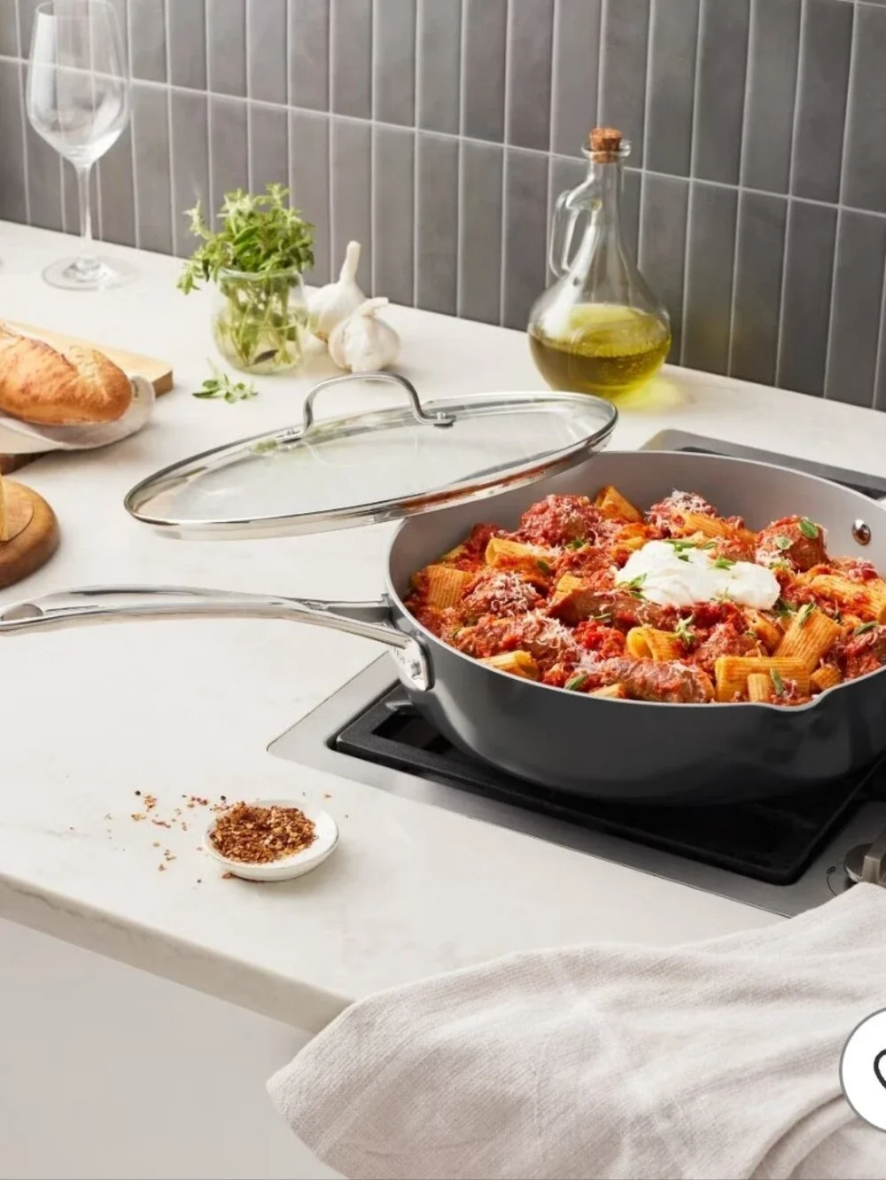 (Ew)Henckels 5-qt  Ceramic Nonstick Saute Pan with Handle Helper & Lid